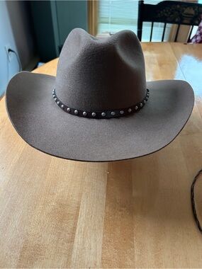 Brown Western Felt Custom Made Cowboy Hat with Studded Band